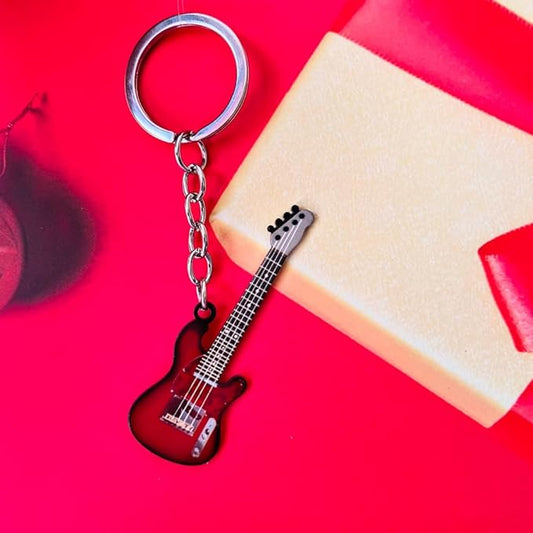guitar keychain gift for Men Mini Cute Bass Key Chain Ring for Kids High-end Car Keyring Electric Guitar Key Holder