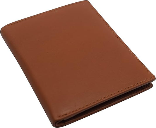RFID Blocking Bifold Hipster Credit Card Wallet Premium Lambskin Leather (CN Tan)