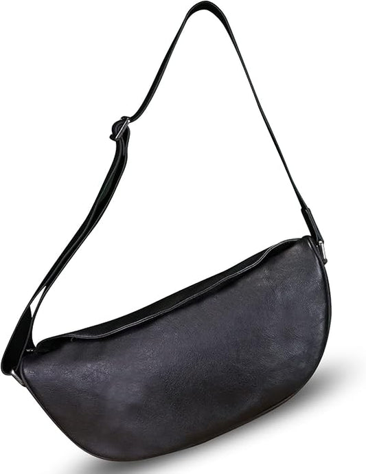 Genuine Leather Sling Bag Crossbody Casual Daypack Vintage Handmade Hiking Chest Shoulder Backpack Motorcycle Bag