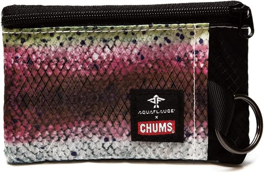 Chums Surfshorts Wallet - Lightweight Slim Wallet w/RFID Blocking Card - Zippered, Minimalist Wallet w/Key Ring - Patterns