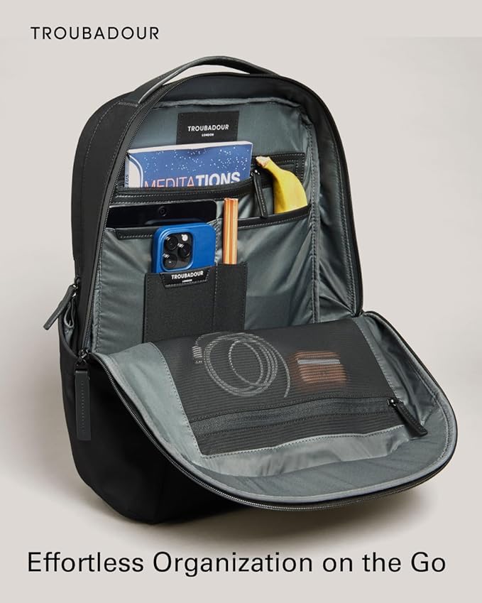 Troubadour Apex Backpack 3.0 - Premium Waterproof Laptop Backpack Fits Up to 17" - Ergonomic Design for Work and Travel - Stylish Backpack with 5-Year Guarantee - Black