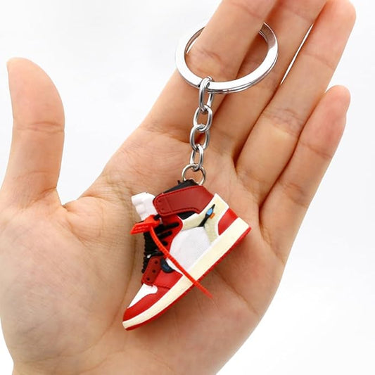 Newly 3D Sneaker Keychain with Mini Basketball & Lanyard, Stylish Shoe Key chain for Basketball Fans Gift for Men and Women