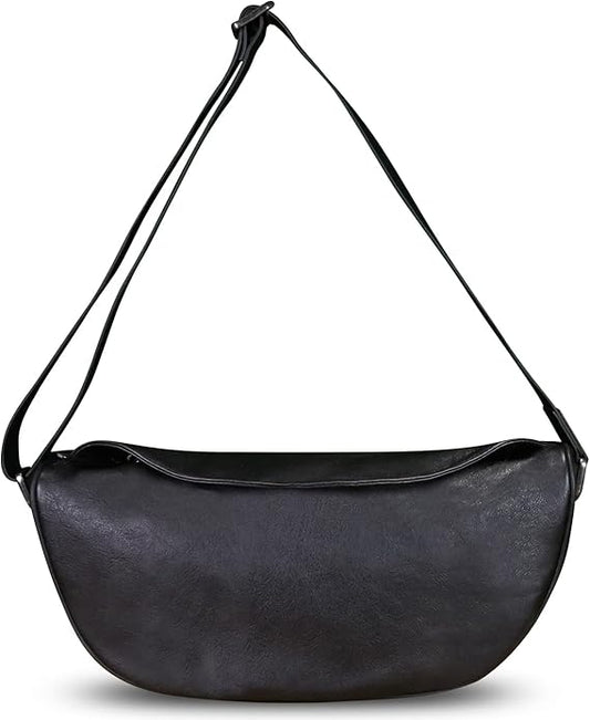 Genuine Leather Sling Bag Crossbody Casual Daypack Vintage Handmade Hiking Chest Shoulder Backpack Motorcycle Bag