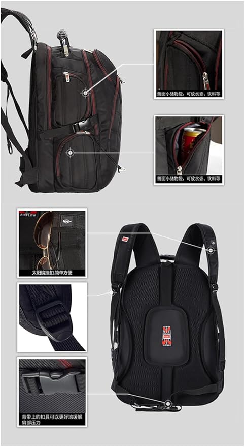 19 Inch Laptop Backpack Bag, 55L Travel Bag Knapsack Rucksack Hiking