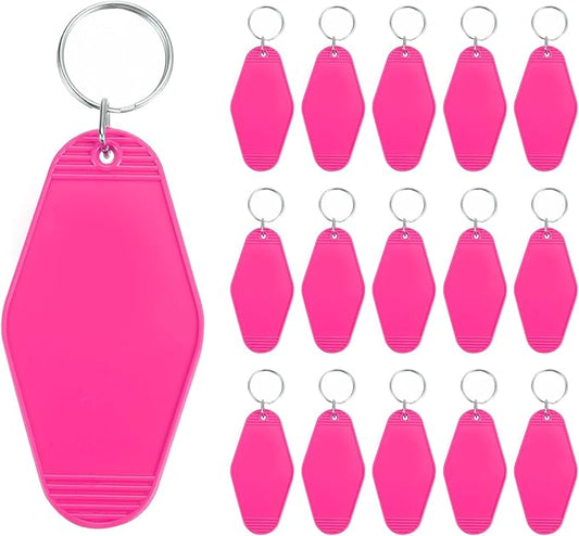 PATIKIL Vintage Motel Keychain, Blank Hotel Keychains Rhombus Retro Key Tag for Backpack Luggage Labels Tags