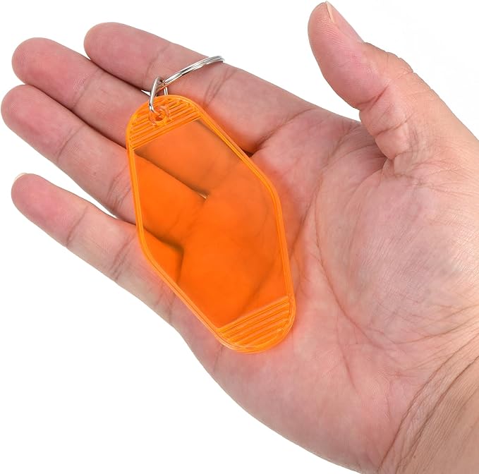 PATIKIL Vintage Motel Keychain, Blank Hotel Keychains Rhombus Retro Key Tag for Backpack Luggage Labels Tags