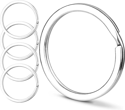 Crest 5 pcs Surgical and Marine Grade Stainless Steel Split Ring for Keychains 1.25 inch 2mmx32mm SS316 Key Rings for Car Keys