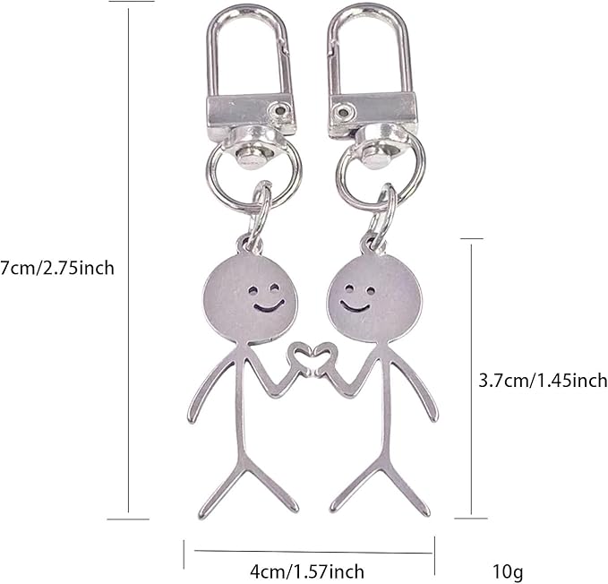 Line Drawing Keychains, Fun Hand Gesture Designs, Funny Middle Finger Open Key Fob, Unique Couple Friendship Gifts