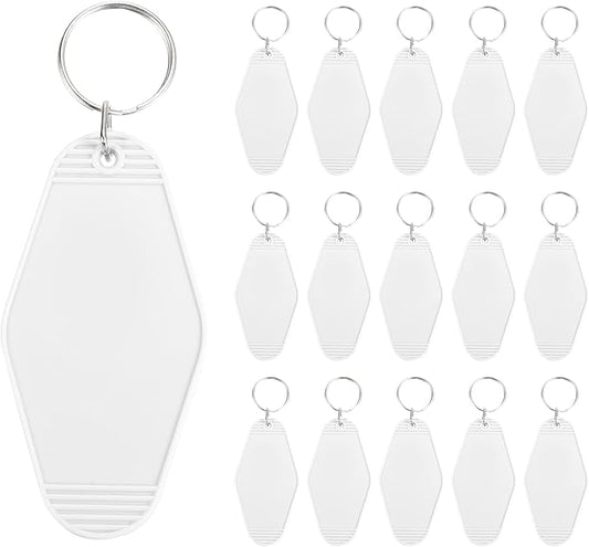 PATIKIL Vintage Motel Keychain, Blank Hotel Keychains Rhombus Retro Key Tag for Backpack Luggage Labels Tags