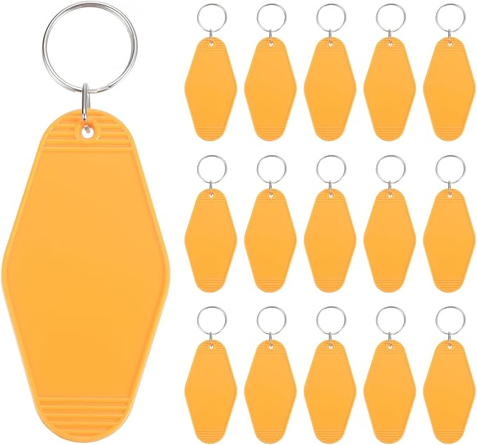 PATIKIL Vintage Motel Keychain, Blank Hotel Keychains Rhombus Retro Key Tag for Backpack Luggage Labels Tags