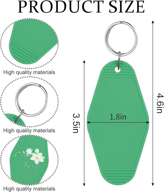 LOTMER 40 PCS Hotel Keychain Blank with Key Rings, 20 Colors Plastic Rhombus Motel Keychain for DIY Keychain and Luggage Tag