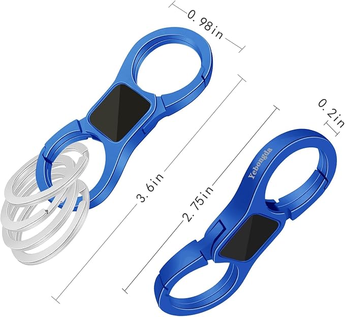 Key Chain Quick Release Spring 2 Pack with 4 Key Rings Heavy Duty Keychain Organizer for Men and Women