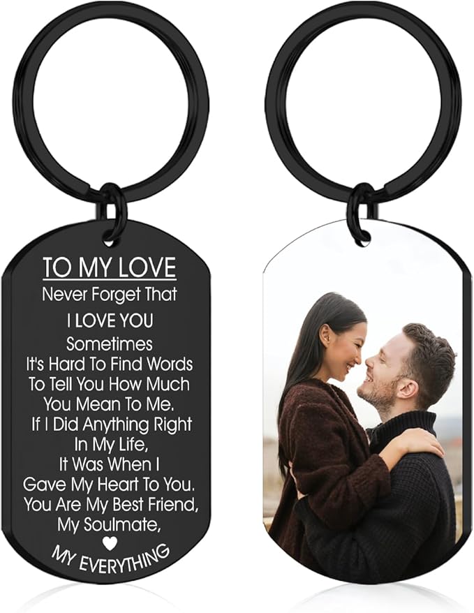 to My Love Keychain Gift for Husband Wife Anniversary Valentines Birthday Boyfriend Girlfriend Jewelry for Him Her Women Men