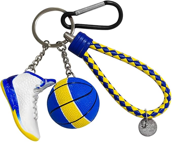 Newly 3D Sneaker Keychain with Mini Basketball & Lanyard, Stylish Shoe Key chain for Basketball Fans Gift for Men and Women