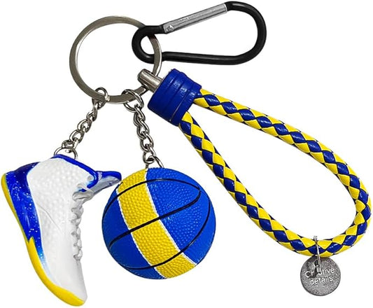Newly 3D Sneaker Keychain with Mini Basketball & Lanyard, Stylish Shoe Key chain for Basketball Fans Gift for Men and Women