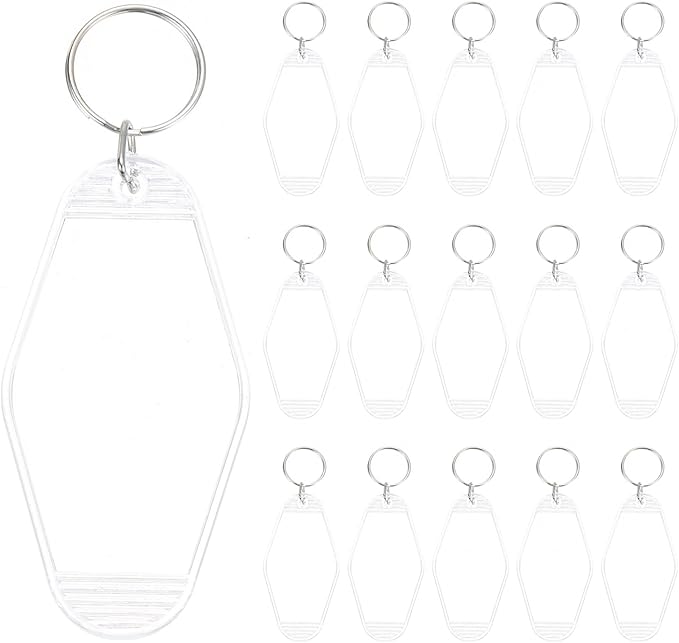 PATIKIL Vintage Motel Keychain, Blank Hotel Keychains Rhombus Retro Key Tag for Backpack Luggage Labels Tags