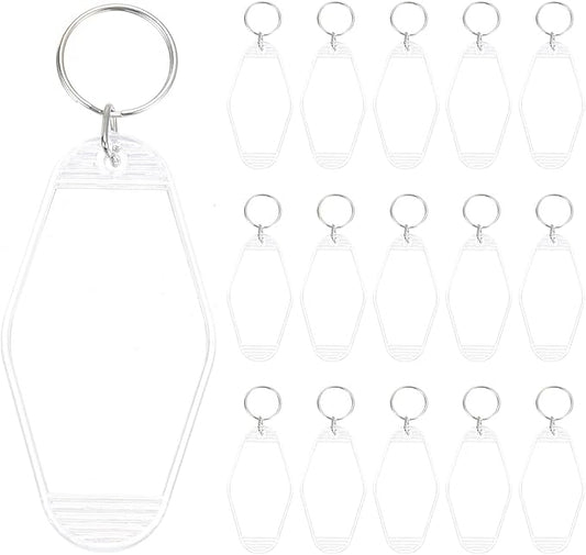 PATIKIL Vintage Motel Keychain, Blank Hotel Keychains Rhombus Retro Key Tag for Backpack Luggage Labels Tags