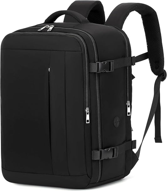 Large Travel Laptop Backpack, Carry on Backpack, 17.3 Inch Durable Business Work Sport Bag with USB Port, Water Resistant Rucksack Book Bag Gifts for Men Women, Black 22