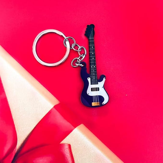 guitar keychain gift for Men Mini Cute Bass Key Chain Ring for Kids High-end Car Keyring Electric Guitar Key Holder