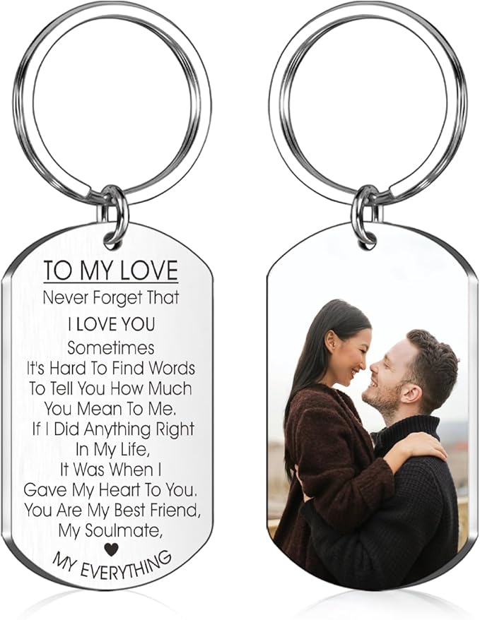 to My Love Keychain Gift for Husband Wife Anniversary Valentines Birthday Boyfriend Girlfriend Jewelry for Him Her Women Men