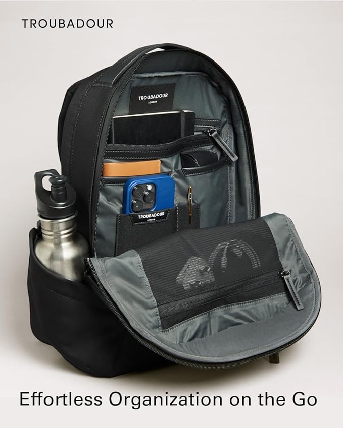 Troubadour Apex Compact Backpack 3.0-16L Premium Laptop Backpack - Ergonomic & Water Resistant - Designed for Work and Travel - Black