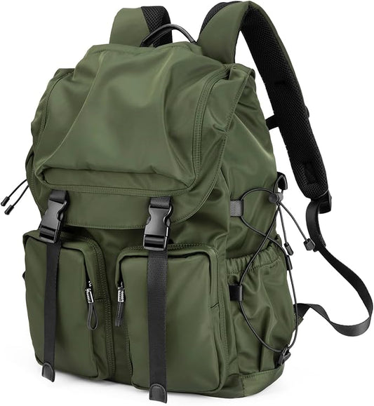 Laptop Backpack for Men, 30L Functional Stylish Vintage Backpack with Stretchy Side Pocket Design, Water Resistant College Work Commuter Travel Backpack Fits 15.6 Inch Tablet, Notebook