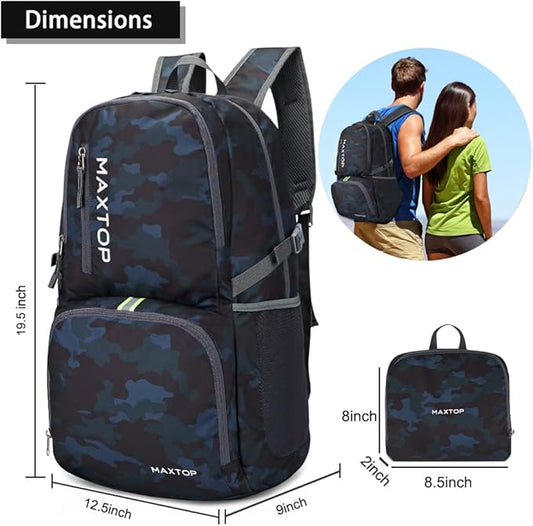MAXTOP 40/50L Lightweight Packable Backpack for Hiking Traveling Camping Water Resistant Foldable Outdoor Travel Daypack