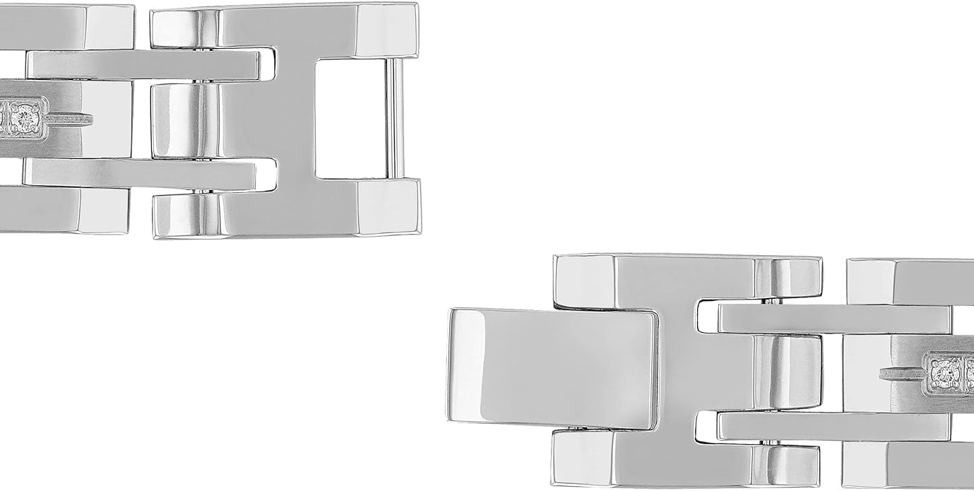 1/2ctw Lab Grown Diamond Stainless Steel Bracelet