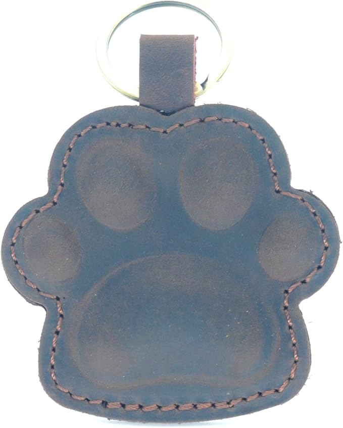 JJNUSA Dog Paw Leather KeyChain Gift Women Men Key Rings Puppy Doggie Lover Accessories