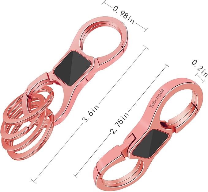 Key Chain Quick Release Spring 2 Pack with 4 Key Rings Heavy Duty Keychain Organizer for Men and Women