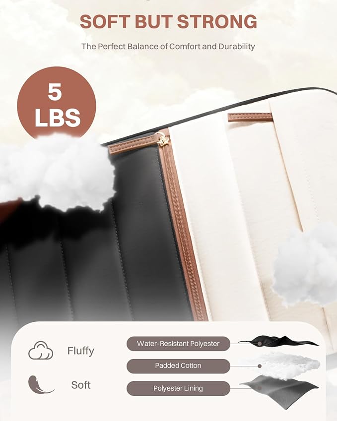 Rolling Puffer Backpack for Women, Travel Backpack with Wheels, 16 Inch Wheeled Laptop Backpack, Dual-Opening Design Overnight College Underseat Carry on Luggage, Roller Business Work Bag, Beige Brown