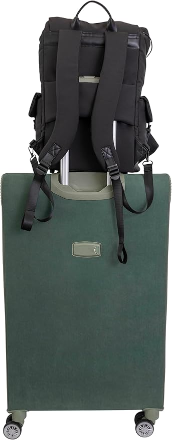 Joan & David 18 Inch Sport Nylon Backpack with Padded Laptop Sleeve (Black)