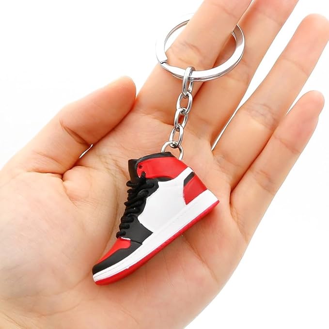 Newly 3D Sneaker Keychain with Mini Basketball & Lanyard, Stylish Shoe Key chain for Basketball Fans Gift for Men and Women