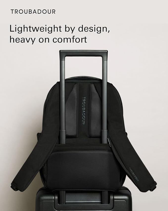 Troubadour Apex Compact Backpack 3.0-16L Premium Laptop Backpack - Ergonomic & Water Resistant - Designed for Work and Travel - Black