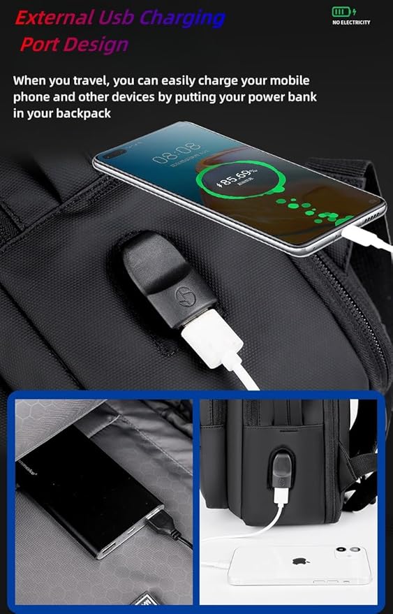 17/15.6" Business laptop backpack, PU backpack, Travel laptop backpack,carry on backpack, Expandable laptop backpack Men (01#Standard, Black)