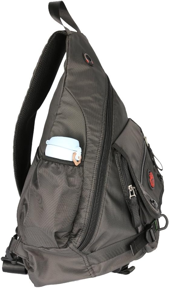 Large Sling Bag Laptop Backpack Cross Body Messenger Bag Shoulder Travel Rucksack (A-Black)