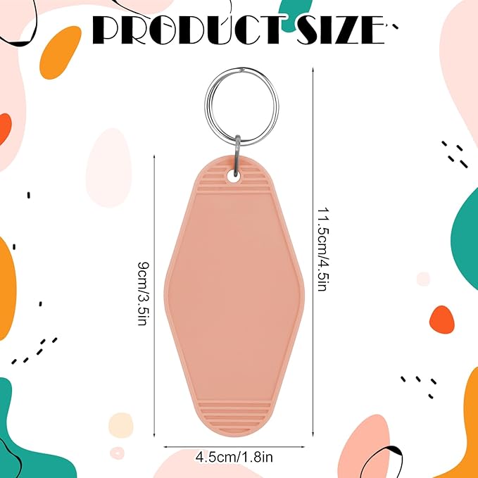 LOTMER 40 PCS Hotel Keychain Blank with Key Rings, 20 Colors Plastic Rhombus Motel Keychain for DIY Keychain and Luggage Tag