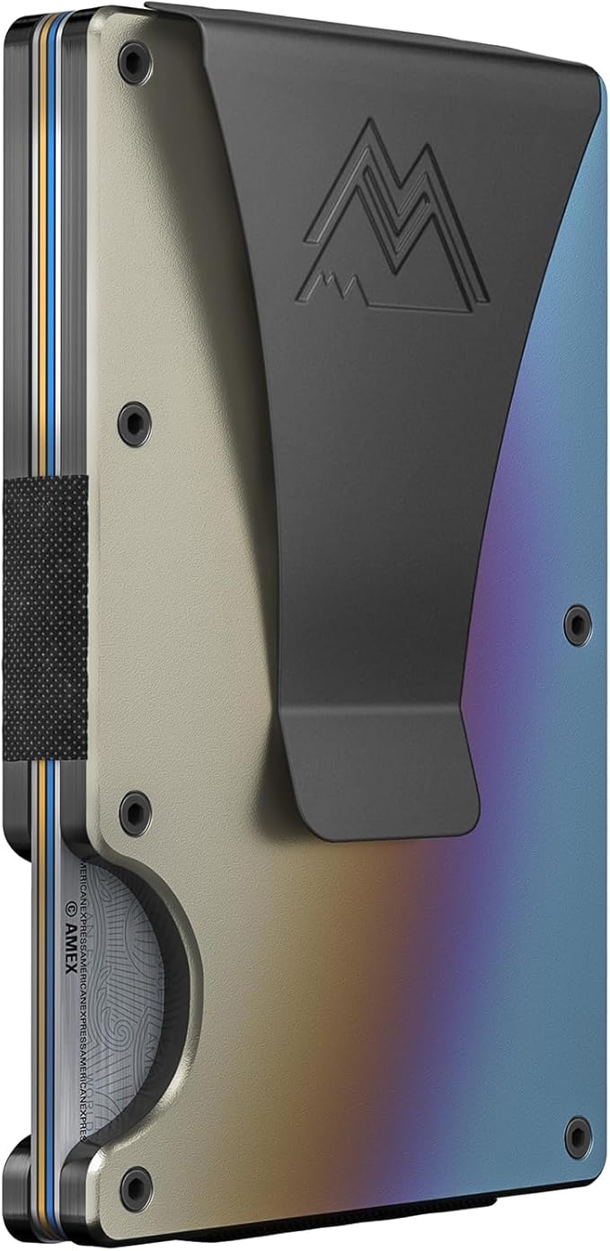 Mountain Voyage Co Minimalist Wallet for Men & Women - Slim RFID Wallet, Scratch Resistant, Credit Card Holder & Money Clip, Easily Removable Money & Cards, (Forged Aluminum)