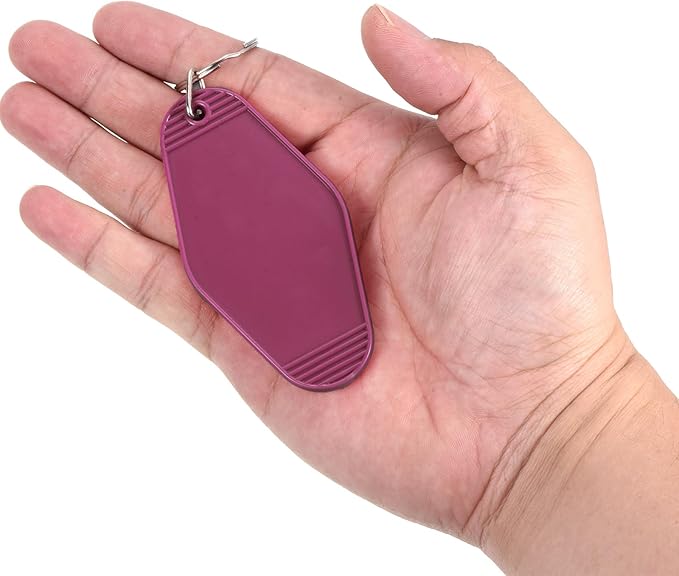 PATIKIL Vintage Motel Keychain, Blank Hotel Keychains Rhombus Retro Key Tag for Backpack Luggage Labels Tags