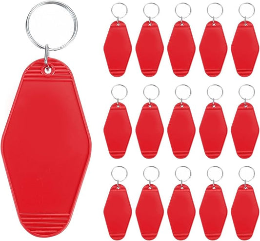 PATIKIL Vintage Motel Keychain, Blank Hotel Keychains Rhombus Retro Key Tag for Backpack Luggage Labels Tags