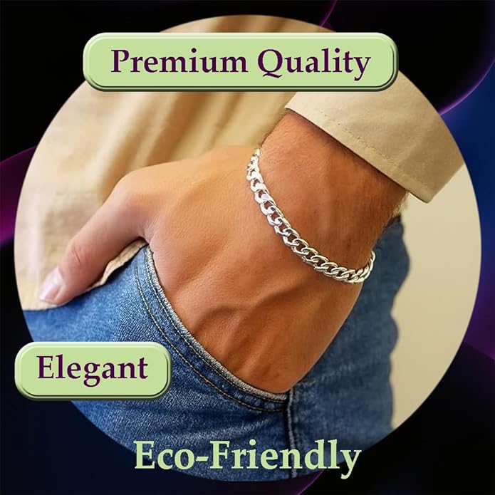 Celestara Jewelry, 925 Sterling Silver Cuban Link Chain, Italian-Made Solid Chain Bracelet and Necklace for Men & Women - (Premium Leather Gift Box Included)
