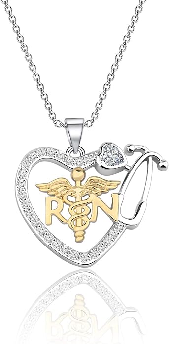 FUSTMW RN Nurse Keychain Gift - RN Graduate Gifts - Registered Nurse Charm