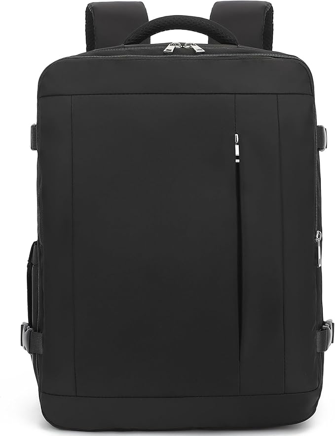 Large Travel Laptop Backpack, Carry on Backpack, 17.3 Inch Durable Business Work Sport Bag with USB Port, Water Resistant Rucksack Book Bag Gifts for Men Women, Black 22