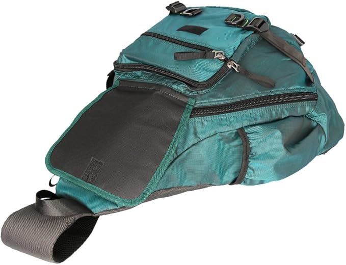 Large Sling Bag Laptop Backpack Cross Body Messenger Bag Shoulder Travel Rucksack (A-Dark Green)