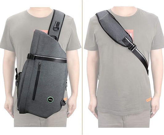 Large Sling Bag Laptop Backpack Cross Body Messenger Bag Shoulder Travel Rucksack (B-Dark Gray)