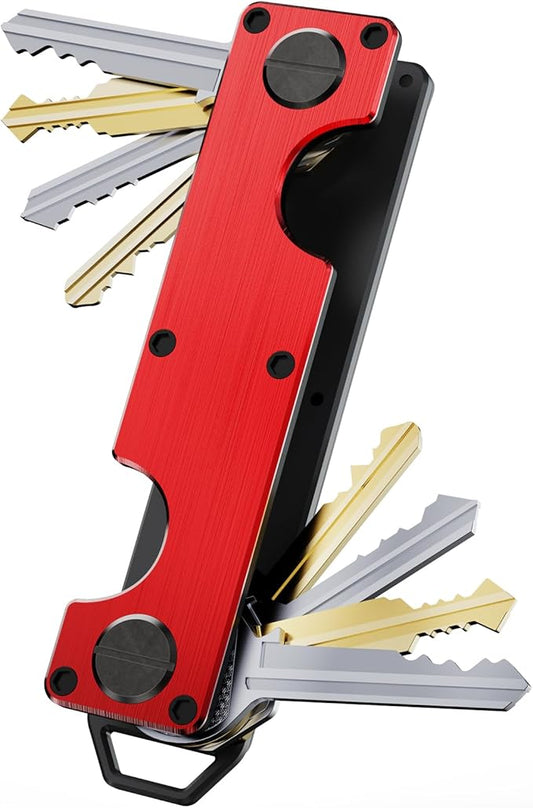 Key Organizer Key Holder Compact Key Case Minimalist Metal Key Chain Key Holder for Keychain Secures 8-10 Keys EDC