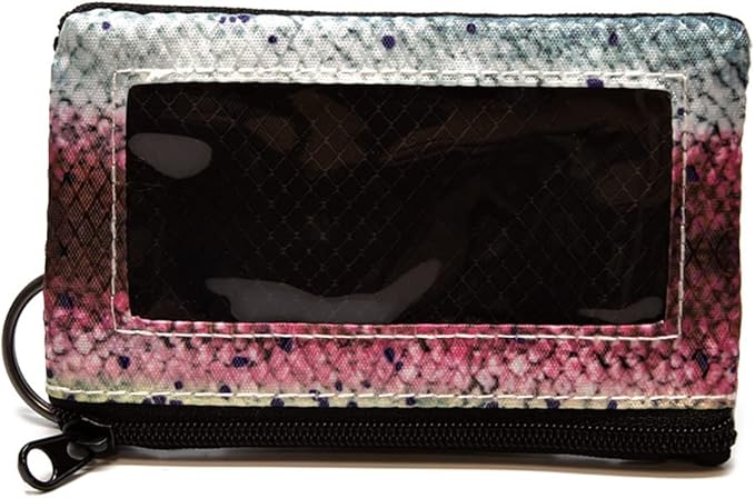 Chums Surfshorts Wallet - Lightweight Slim Wallet w/RFID Blocking Card - Zippered, Minimalist Wallet w/Key Ring - Patterns