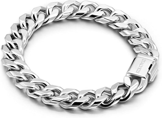H&Beautimer Fashion 925 Sterling Silver Classic Cuban Chain Bracelet 10mm-7 "8" 9 "10" Curb Cuban Bracelet Solid Thick Large Link Bracelet For Men Jewelry Gift