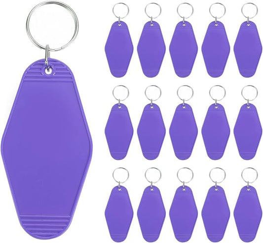 PATIKIL Vintage Motel Keychain, Blank Hotel Keychains Rhombus Retro Key Tag for Backpack Luggage Labels Tags