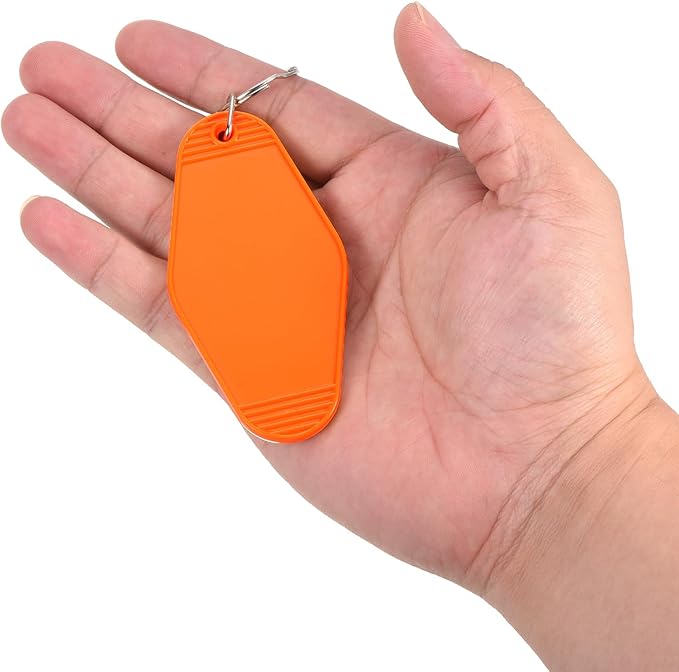 PATIKIL Vintage Motel Keychain, Blank Hotel Keychains Rhombus Retro Key Tag for Backpack Luggage Labels Tags